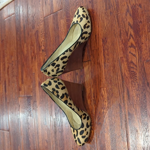 Steven by Steve Madden Leopard Print Wood Heel Wedge size 8 - Picture 2 of 5